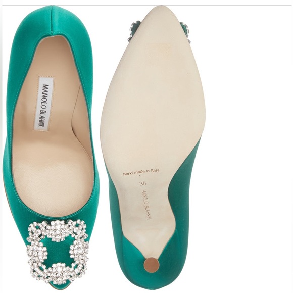 Manolo Blahnik Hangisi Crystal Buckle Pump - Picture 3 of 8